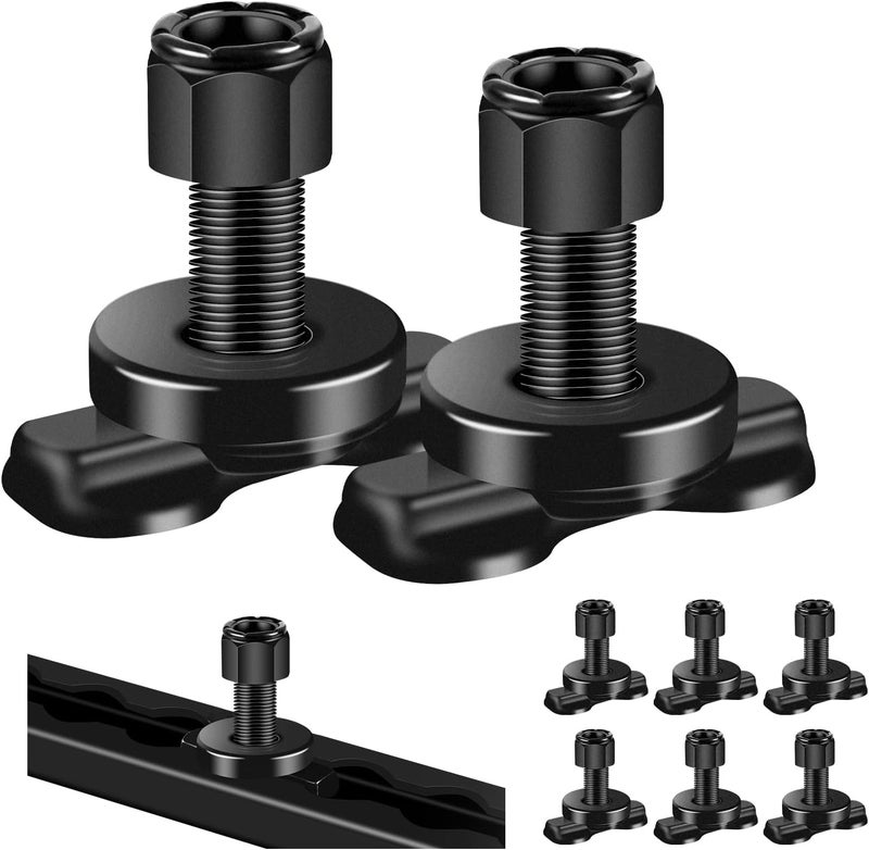 Onesnt 8 Pcs L-Track Double Lug Threaded Stud Nut Fitting Tie Down| Used with L Track Rail for Truck Bed,Trailer Cargo Control,Pickup,RV,ATV,Bearing 6000 LBS Heavy Duty Steel - Image 1